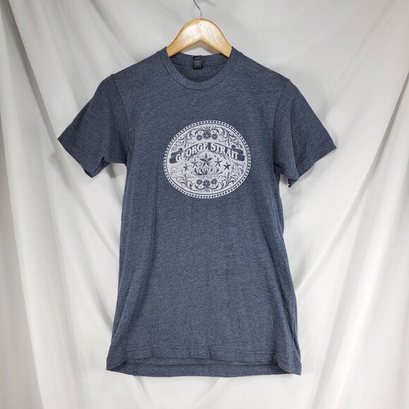 George Straight Concert Tee Women's Grey Graphic T-Shirt Short Sleeve Printed Si - Picture 1 of 8